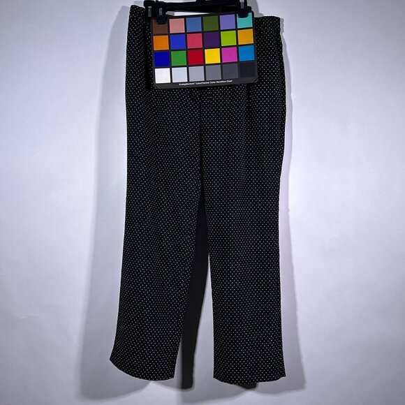 Talbots Black Small White Polka Dots Pull On Drawstring Pants Size 12 - Picture 11 of 11